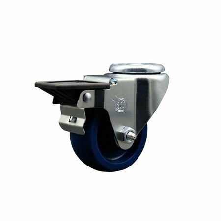 SERVICE CASTER 3'' Solid Poly Wheel Swivel Bolt Hole Caster with Posi Lock Brake SCC-BH20S314-SPUS-PLB